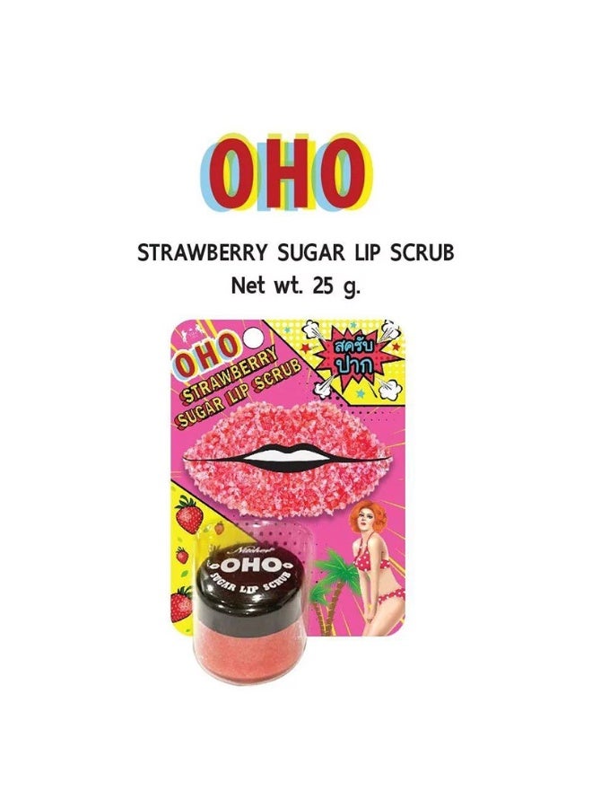 أوهو مقشر الشفاه بالسكر والفراولة التايلاندي – ترطيب وتفتيح طبيعي للشفاه | 25 جرام - Image 2